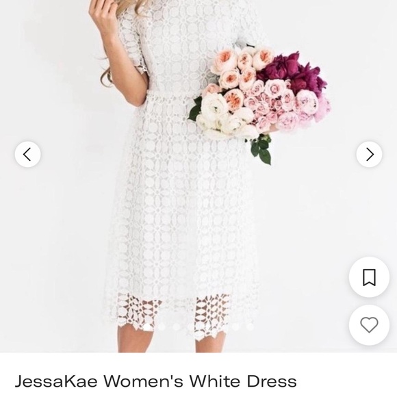 JessaKae Cream Lace Midi Dress - Picture 3 of 3